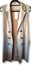 Gilet - Suede - Lang - Mode - Dames - Fashion - One size - Beige