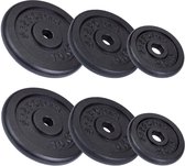 ScSPORTS® Halterschijven set 35 kg - Gewichten 2x10 - 2x5 - 2x2,5 kg - Gietijzer - 30 mm