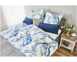 Dekbedovertrek Annabelle blauw wit Percal Katoen 160x210cm