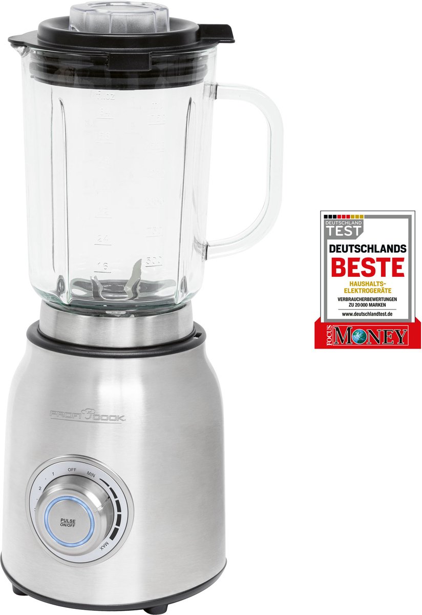 ProfiCook UM 1207 - RVS Blender - 1200Watt - 175 liter - Glazen Mengbeker