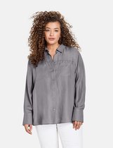 SAMOON Dames Overhemdblouse met borstzakken Iron Grey-44
