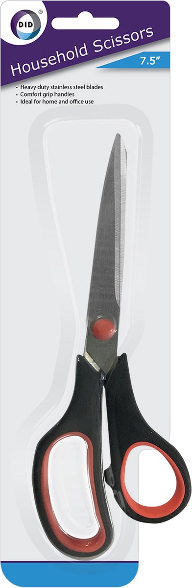 Huishoud/keuken schaar metaal/kunststof 19 cm - Keuken/huis/kantoor basics scharen met comfort grip