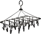 Carrousel de séchage / séchoir rotatif noir avec 32 piquets 52 x 39 cm en plastique - Etendoir