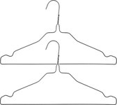 Voordeelset van 50x stuks metalen kledinghangers zwart 40 x 20 cm - Kledingkast hangers/kleerhangers
