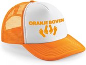 Oranje boven oranje snapback cap/ truckers pet voor dames en heren - cadeau trainer/ coach petten