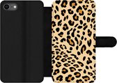 Telefoonhoesje Geschikt voor iPhone 8 telefoonhoesje - Dierenprint - Panter - Luipaard - Met vakjes - Wallet case met magneetsluiting