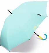 Happy Rain - Lange paraplu met UV bescherming - Automatisch - Blauw - maat Onesize
