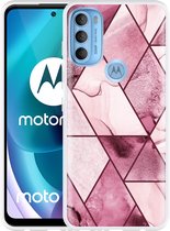 Motorola Moto G71 Hoesje Roze Marmer Mix - Designed by Cazy
