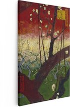 Artaza Canvas Schilderij Bloeiende Pruimenboomgaard - naar Hiroshige - Vincent van Gogh - 80x120 - Groot - Kunst - Wanddecoratie