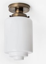 Art Deco Trade - Plafonnière Getrapte Cilinder Medium 20's Brons