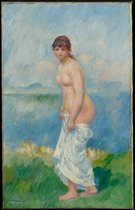 Kunst: Pierre-Auguste Renoir, Standing Bather, c. 1885, Schilderij op canvas, formaat is 60X90 CM