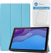 Tablet hoes & 2-Pack Screenprotector geschikt voor Lenovo Tab M10 - 10.1 Inch - Auto Wake/Sleep functie - Licht Blauw