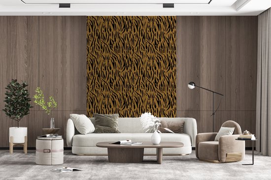 Behang – Fotobehang Patronen – Tijgerprint – Bont – Breedte 145 cm x hoogte 220 cm