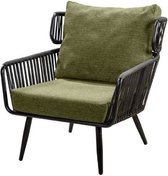 Yoi - Hana lounge chair alu black/rope black/emerald green