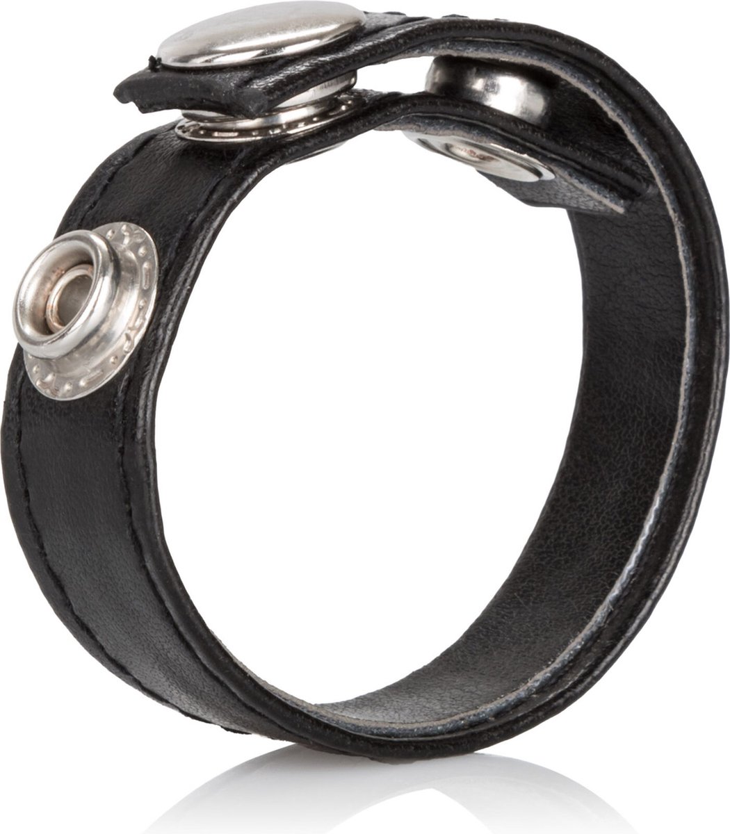 Goedkoopste CalExotics - Leather 3-Snap Ring - Rings Zwart