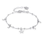Bracelet Twice As Nice en argent, étoile et petites lunes 16 cm+3 cm