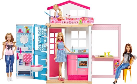 Barbie - Huis met twee verdiepingen - Met barbiepop - Barbie huis | bol.com