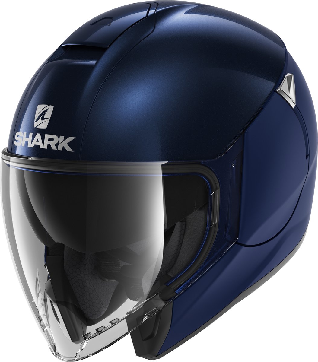 SHARK CITYCRUISER DUAL BLANK Motorhelm jethelm DARK Blauw Glans - Maat M