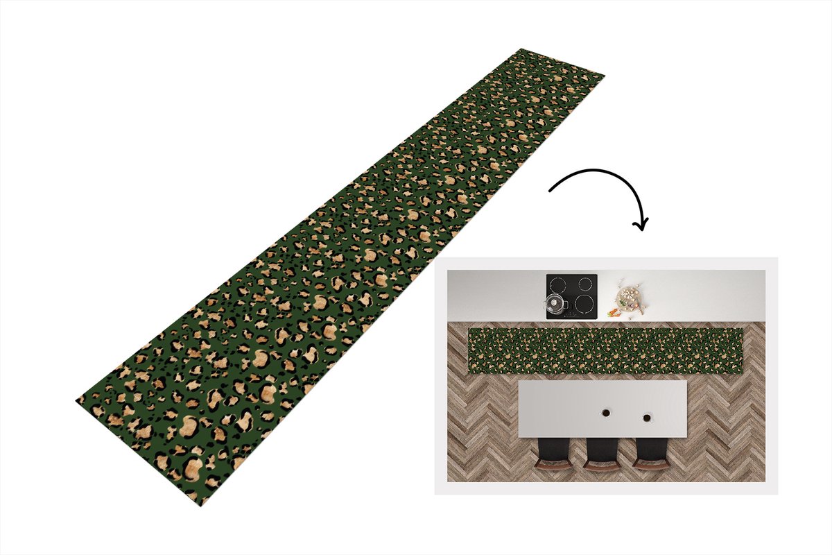 KitchenYeah Keukenloper - Keukenmat - Panter - Goud - Patronen - Luxe - Keuken vloerkleed Multicolor