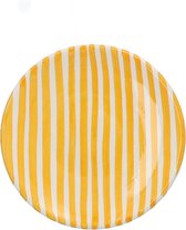 Casa Cubista  - Borrelbordje met small streeppatroon geel 12cm - Kleine borden