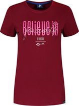 Rogelli Graphic T-Shirt Sportshirt - Korte Mouwen - Dames - Bordeaux - Maat XL