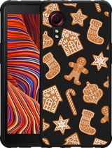 Galaxy Xcover 5 Hoesje Zwart Christmas Cookies - Designed by Cazy