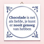 Nutcrackers Tegeltje Chocolade Is Als Liefde  | Moederdagcadeau