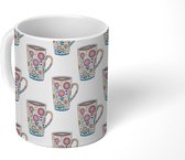 Mok - Koffiemok - Koffie - Bloemen - Patronen - Mokken - 350 ML - Beker - Koffiemokken - Theemok
