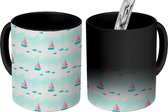 Magische Mok - Foto op Warmte Mokken - Koffiemok - Zee - Boten - Patronen - Magic Mok - Beker - 350 ML - Theemok