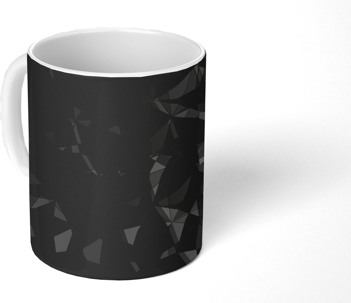 Mok - Koffiemok - Zwart - Mozaïek - Abstract - Patroon - Mokken - 350 ML - Beker - Koffiemokken - Theemok