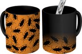 Magische Mok - Foto op Warmte Mokken - Patronen - Halloween - Oranje - Magic Mok - Beker - 350 ML - Uitdeelcadeautjes