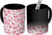 Magische Mok - Foto op Warmte Mokken - Koffiemok - Liefde - Patroon - Romantisch - Magic Mok - Beker - 350 ML - Theemok
