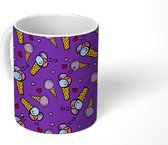 Mok - Koffiemok - Hartjes - IJs - Patroon - Mokken - 350 ML - Beker - Koffiemokken - Theemok
