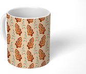 Mok - Koffiemok - Kerstkoekjes - Peperkoek - Kerstboom - Patronen - Mokken - 350 ML - Beker - Koffiemokken - Theemok