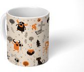 Mok - Patronen - Halloween - Monster - Mokken - 350 ML - Beker - Uitdeelcadeautjes