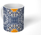 Mok - Koffiemok - Winter - Abstract - Bloemen - Design - Mokken - 350 ML - Beker - Koffiemokken - Theemok