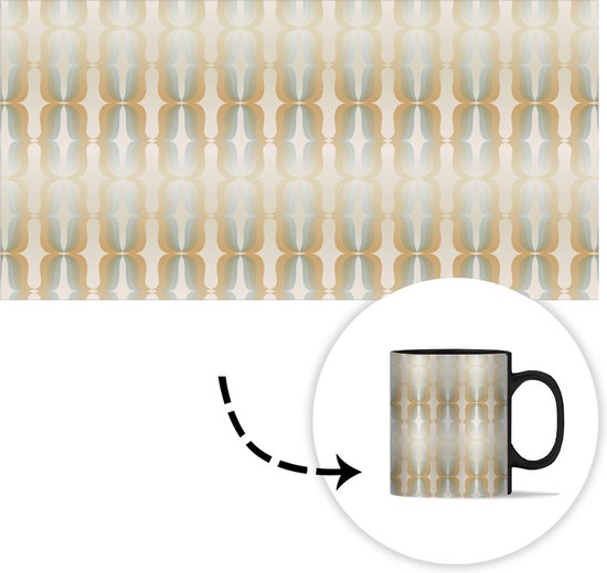 Magic Mug - Photo Heat Mugs - Coffee Mug - Vintage - Sixties - Patterns - Ornement - Magic Mug - Cup - 350 ML - Tea Mug - Sinterklaas decoration - Handout gifts for children - Shoe present Sinterklaas