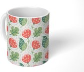 Mok - Koffiemok - Bloemen - Bladeren - Design - Vintage - Mokken - 350 ML - Beker - Koffiemokken - Theemok