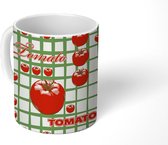 Mok - Koffiemok - Tomaat - Patronen - Fruit - Vintage - Mokken - 350 ML - Beker - Koffiemokken - Theemok
