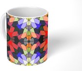 Mok - Koffiemok - Patronen - Glas in lood - Bloemen - Mokken - 350 ML - Beker - Koffiemokken - Theemok