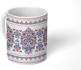 Mok - Koffiemok - Damast - Bladeren - Vintage - Design - Mokken - 350 ML - Beker - Koffiemokken - Theemok