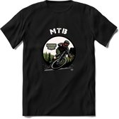 MTB T-Shirt | Mountainbike Fiets Kleding | Dames / Heren / Unisex MTB shirt | Grappig Verjaardag Cadeau | Maat M