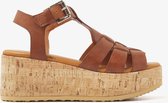 VIA VAI Sissel Reeve Sandalen - Met Sleehak - Cognac - Maat 42