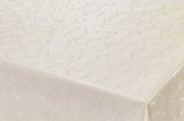 Tafelzeil/tafelkleed Damast creme krullen print 140 x 220 cm - Tuintafelkleed