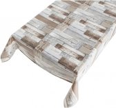 Buiten tafelkleed/tafelzeil houten planken print 140 x 170 cm - Rechthoekig - Tuintafelkleed tafeldecoratie