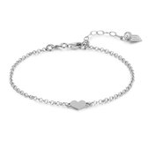 Twice As Nice Armband in zilver, hartje  16 cm+3 cm