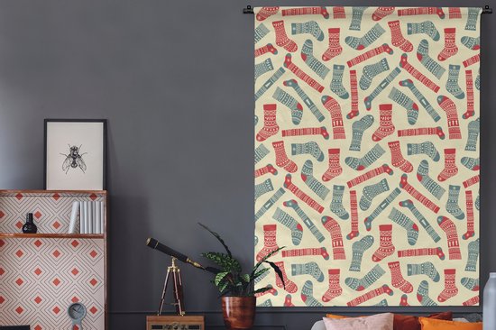 Tapisserie - Tapisserie - Noël - Chaussettes - Motifs - 150x200 cm - Tapisserie