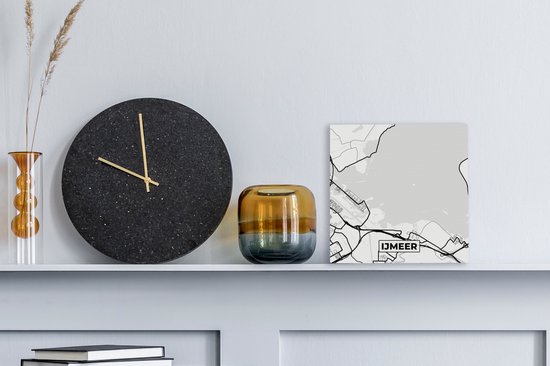 Canvas Schilderij Flevoland - Kaart - IJmeer - Plattegrond - Stadskaart - 20x20 cm - Wanddecoratie