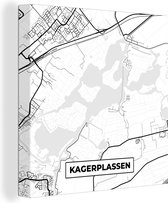 Canvas Schilderij Kagerplassen - Nederland - Kaart - Plattegrond - Stadskaart - 50x50 cm - Wanddecoratie