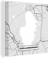 Canvas Schilderij Nederland - Stadskaart - Kaart - Zuidlaardermeer - Plattegrond - 50x50 cm - Wanddecoratie